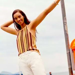 🌻🌻 Rainbow Stripe Janson Crochet Sweater Tank 🌻